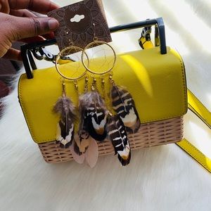 Noir Boho Feather Earrings